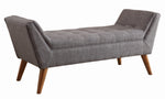 Abreta Grey Fabric/Brown Wood Bench