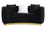 Achelle Glam Black Velvet Loveseat