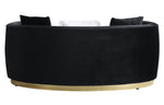 Achelle Glam Black Velvet Loveseat