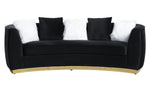 Achelle Glam Black Velvet Sofa (Oversized)