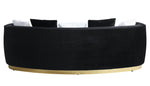 Achelle Glam Black Velvet Sofa (Oversized)