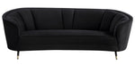 Achim Black Velvet Channel Tufted Sofa (Oversized)