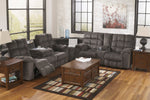 Acieona 3-Pc Slate Chenille Manual Recliner Sectional Sofa (Oversized)