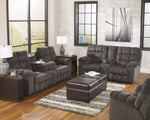 Acieona Slate Chenille Double Manual Recliner Loveseat