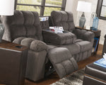 Acieona Slate Chenille Manual Recliner Sofa (Oversized)