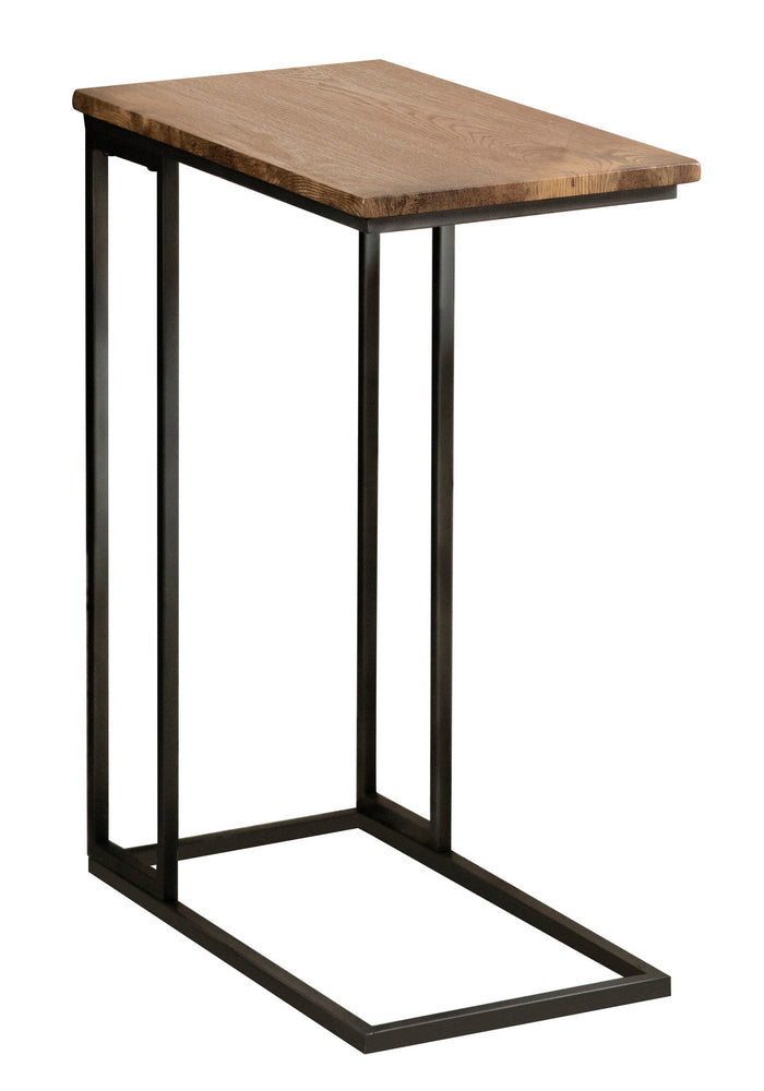 Adalynn Antiqued Brown Wood/Gunmetal Metal Snack Table