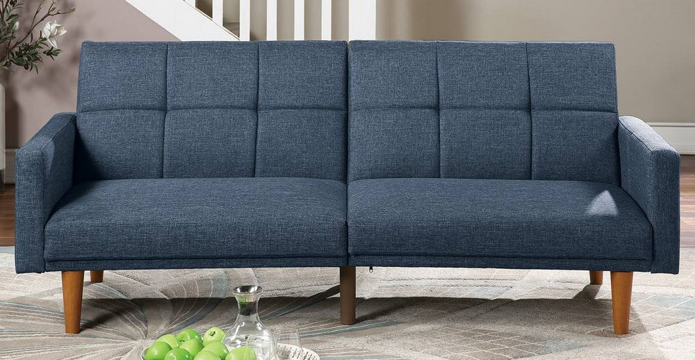 Adalynn Navy Linen-Like Fabric Adjustable Sofa