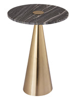 Addyson Gold Finish Metal Side Table with Marble Top