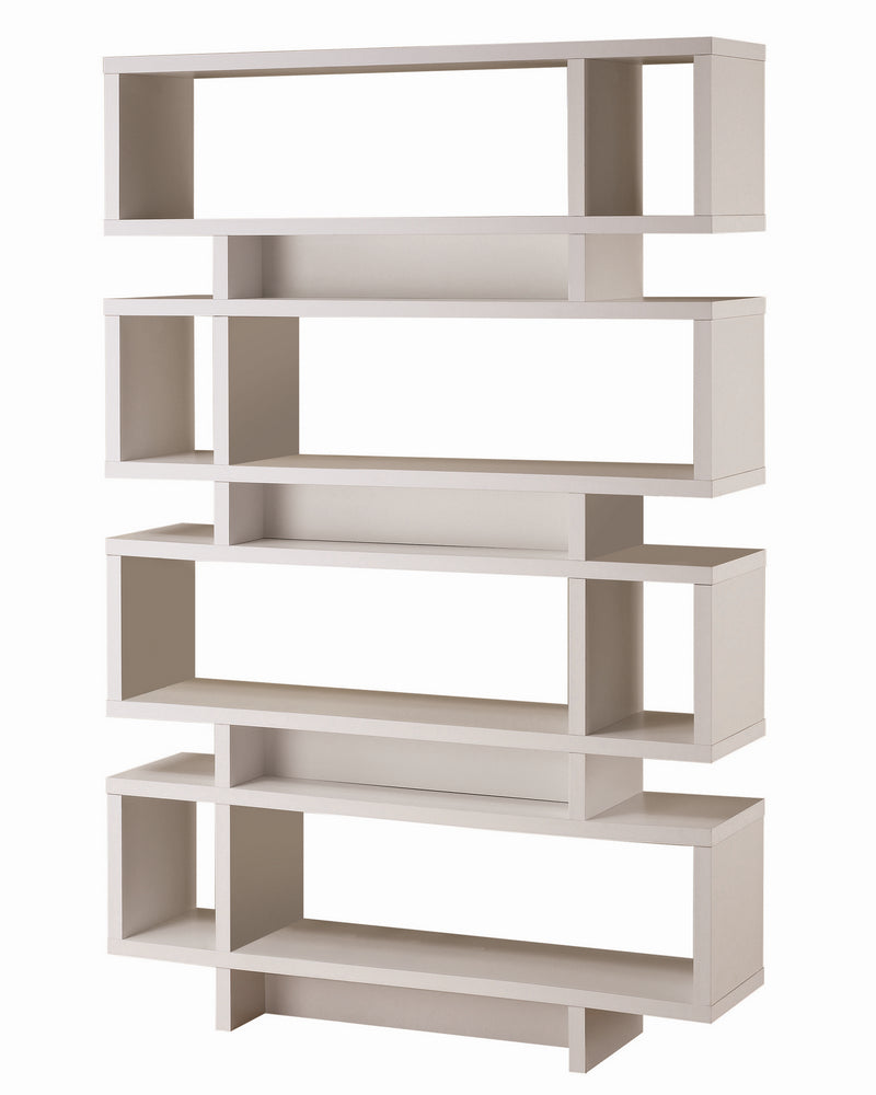 Adele Contemporary White Wood Open Bookcase