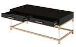 Adiel Black Wood/Gold Metal Coffee Table