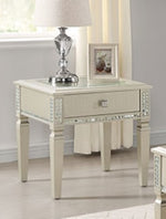 Adina Silver Wood/Glass End Table