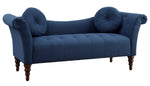 Adira Blue Fabric Tufted Settee