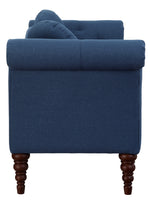 Adira Blue Fabric Tufted Settee