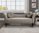 Adira Brown Fabric Tufted Settee