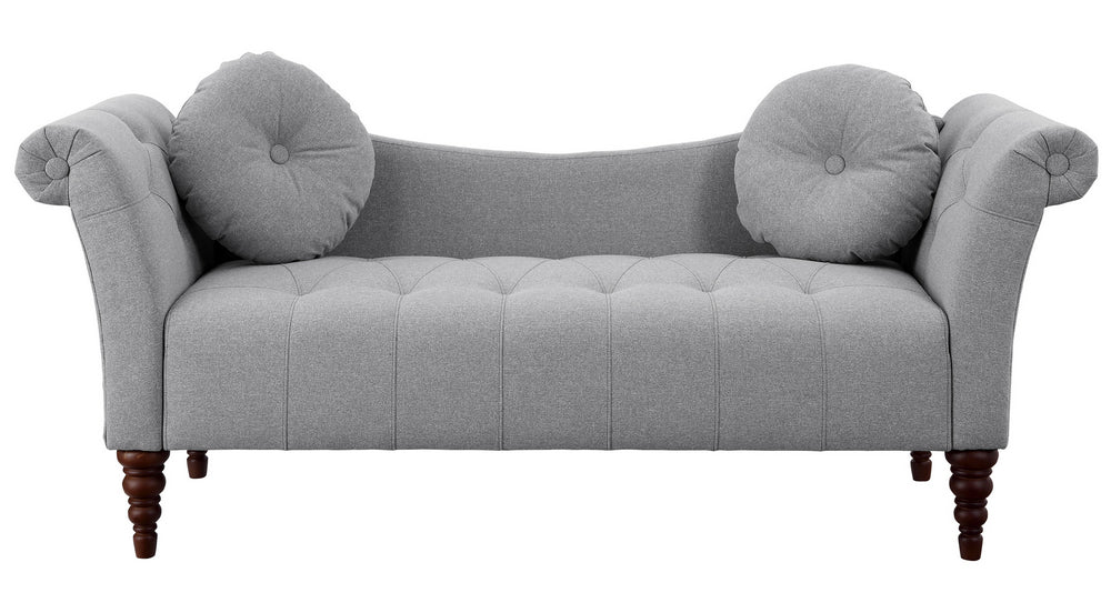 Adira Dove Gray Fabric Tufted Settee