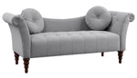 Adira Dove Gray Fabric Tufted Settee