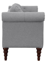 Adira Dove Gray Fabric Tufted Settee