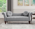 Adira Dove Gray Fabric Tufted Settee