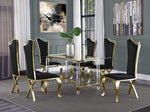 Aenor 7-Pc Black Velvet Dining Table Set