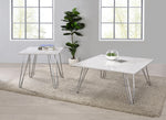 Aerin White Faux Marble/Chrome Finish Metal End Table