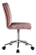 Aestris Pink Velvet/Metal Swivel Office Chair