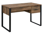 Aflo Weathered Oak Wood/Black Metal 3-Drawer Office Desk