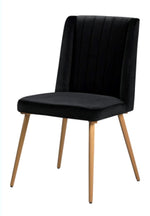 Agata 2 Black Velvet/Metal Side Chairs
