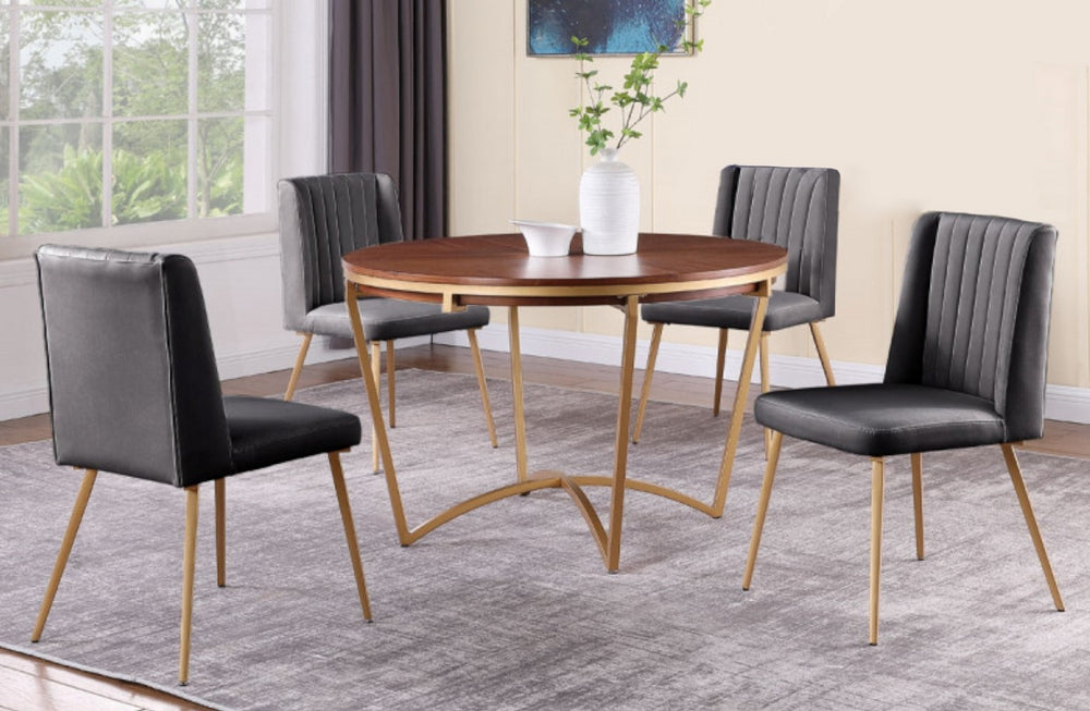 Agata 5-Pc Grey/Brown Dining Table Set