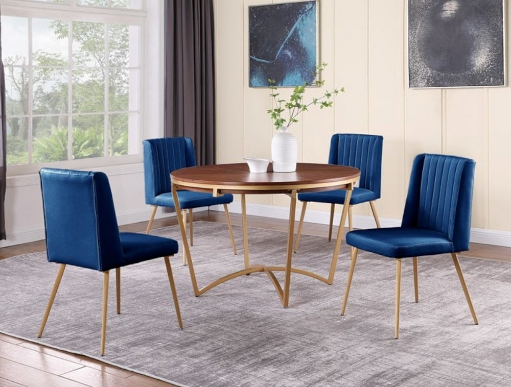 Agata Brown Wood Round Dining Table