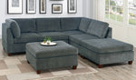 Agnes Grey Chenille Modular Sectional Sofa with Ottomans