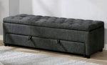 Aguda Dark Gray Fabric Accent Bench w/ Storage