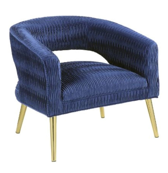 Aistil Blue Soft Velvet Accent Chair