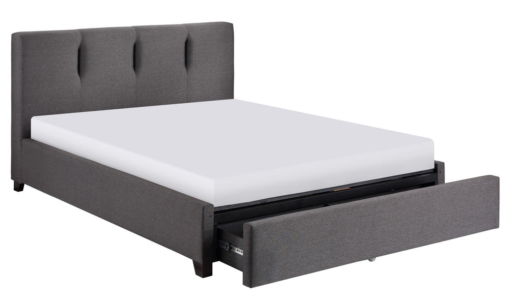 Aitana Graphite Fabric Full Bed with Storage