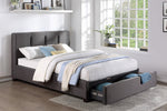 Aitana Graphite Fabric King Bed with Storage