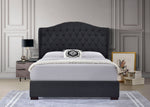 Akira Dark Gray Linen Fabric Cal King Platform Bed