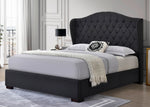 Akira Dark Gray Linen Fabric Full Platform Bed