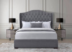 Akira Light Gray Linen Fabric Cal King Platform Bed