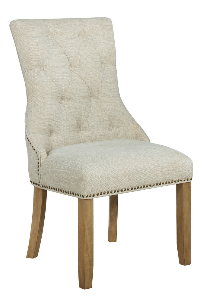 Alba 2 Beige Fabric/Rustic Oak Side Chairs