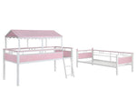 Alexia White Metal/Pink Wood Twin/Twin Workstation Bunk Bed