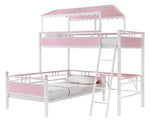 Alexia White Metal/Pink Wood Twin/Twin Workstation Bunk Bed