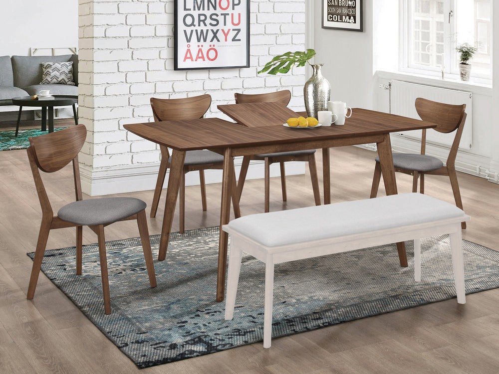 Alfredo 5-Pc Natural Walnut Wood Dining Table Set