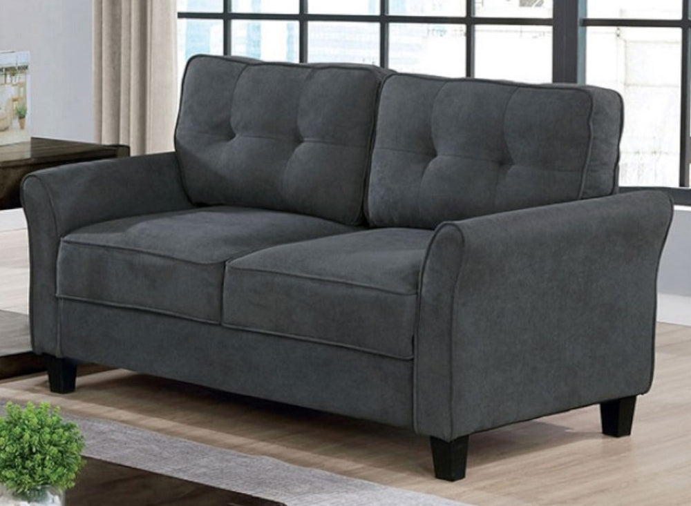 Alissa Gray Fabric Tufted Loveseat