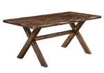 Alston 5-Pc Knotty Nutmeg Wood/Grey Fabric Dining Table Set