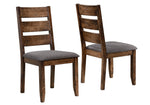 Alston 6-Pc Knotty Nutmeg Wood/Grey Fabric Dining Table Set