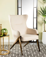 Althaea Cream Leatherette/Bronze Metal Accent Chair