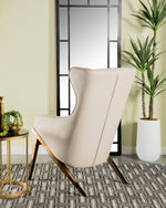 Althaea Cream Leatherette/Bronze Metal Accent Chair