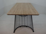 Altus Modern Natural Oak Wood/Gunmetal Metal Dining Table