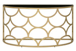 Altus Glass/Gold Finish Metal Console Table