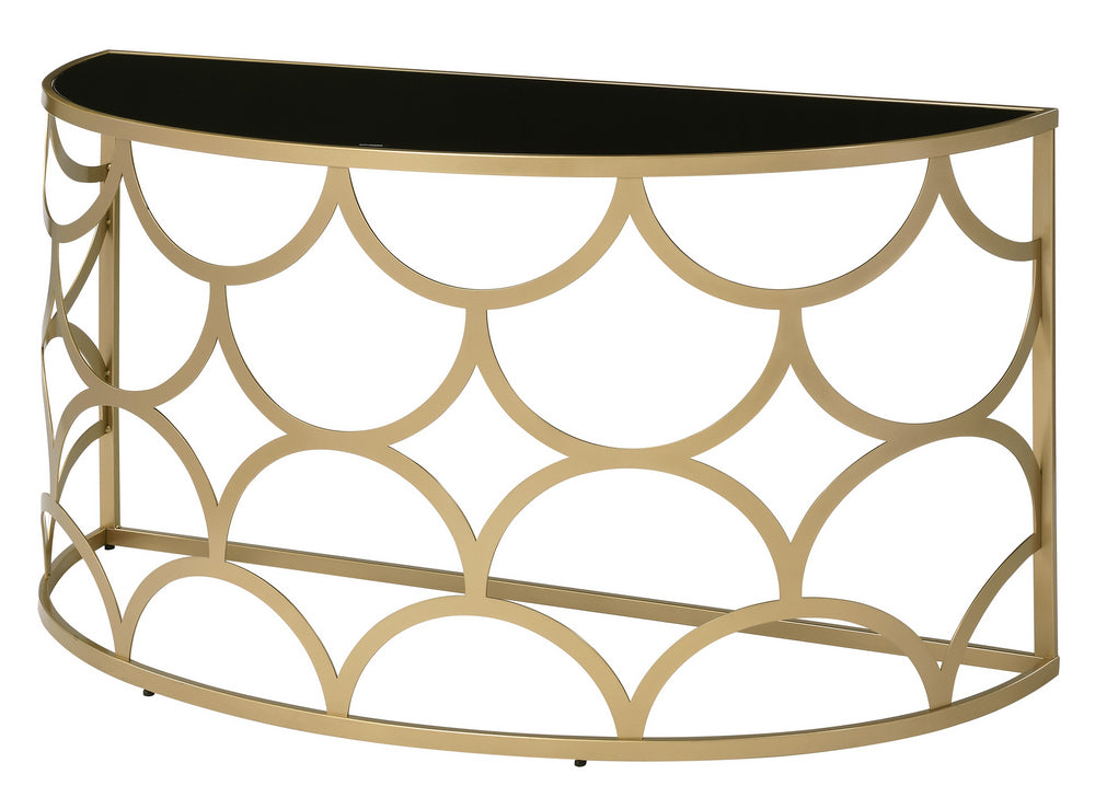 Altus Glass/Gold Finish Metal Console Table