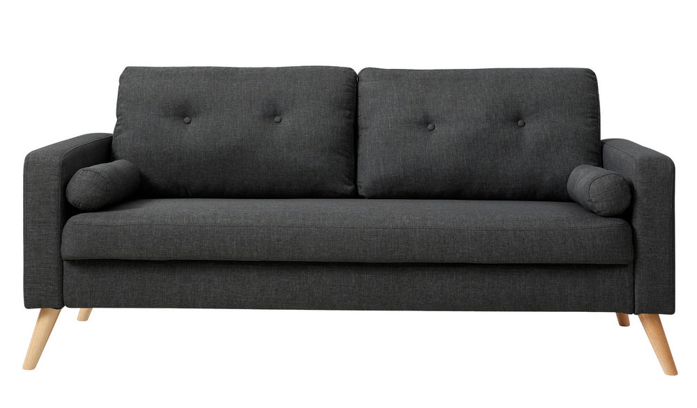 Alvin Dark Grey Fabric Button Tufted Sofa